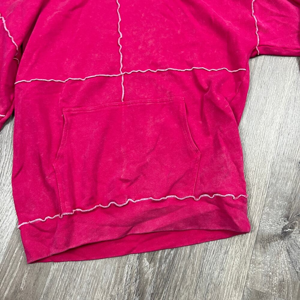 Wild Fable Women's Magenta Pink Seamed Hooded Sweatshirt - Size Medium - NWT - Picture 6 of 10